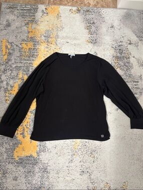 Calvin Klein Black Tee with Silver CK Square Badge